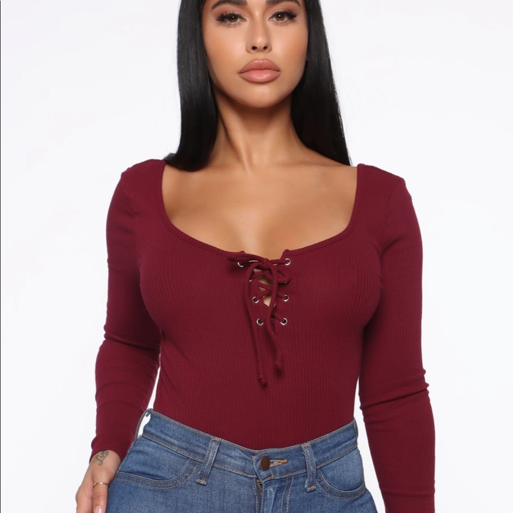 Fashion Nova Lace It Up Bodysuit